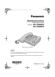 Manual Panasonic KX-TS580FX Phone