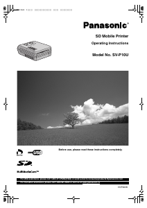 Manual Panasonic SV-P10 Photo Printer