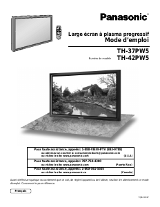Mode d’emploi Panasonic TH-37PW5UZ Téléviseur plasma