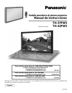 Manual de uso Panasonic TH-37PW5UZ Televisor de plasma