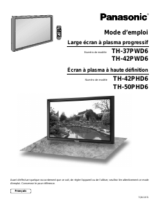 Mode d’emploi Panasonic TH-42PWD6UY Téléviseur plasma