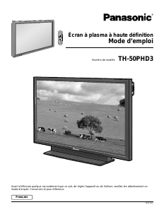 Mode d’emploi Panasonic TH-50PHD3U Téléviseur plasma