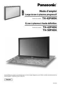 Mode d’emploi Panasonic TH-50PHD6EX Téléviseur plasma