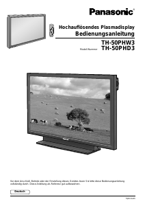 Bedienungsanleitung Panasonic TH-50PHW3E Plasma fernseher