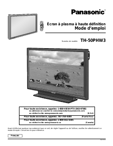 Mode d’emploi Panasonic TH-50PHW3U Téléviseur plasma