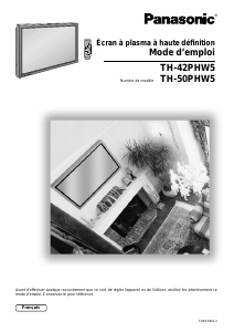 Mode d’emploi Panasonic TH-50PHW5EX Téléviseur plasma