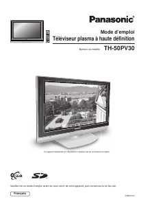 Mode d’emploi Panasonic TH-50PV30E Téléviseur plasma