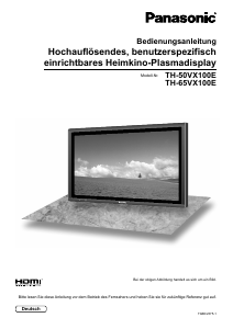 Bedienungsanleitung Panasonic TH-50VX100E Plasma fernseher