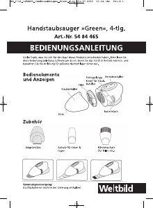 Bedienungsanleitung Weltbild 54 84 465 Handstaubsauger