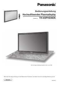 Bedienungsanleitung Panasonic TH-65PHD8EK Plasma fernseher