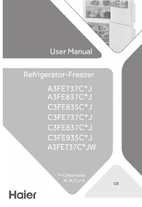 Manual de uso Haier A3FE737CMJ(EE) Frigorífico combinado