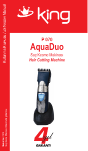 Kullanım kılavuzu King P 070 AquaDuo Saç kesme makinesi