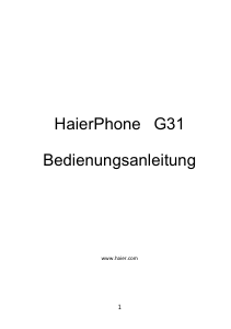 Bedienungsanleitung Haier HaierPhone G31 Handy