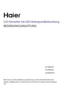 Bedienungsanleitung Haier LE24B8000T LED fernseher