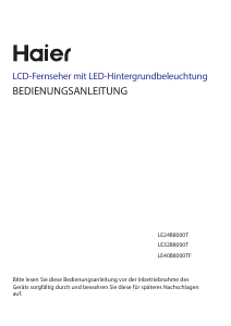 Bedienungsanleitung Haier LE32B8000T LED fernseher