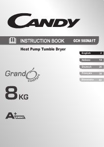 Mode d’emploi Candy GCH 980 NA1T GrandO Sèche-linge