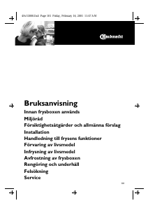 Bruksanvisning Bauknecht GTEA 305 Optima+ Frys