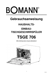Bedienungsanleitung Bomann TSGE 706 Geschirrspüler