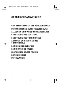 Bedienungsanleitung Bauknecht KDA 2800/2 Kühl-gefrierkombination