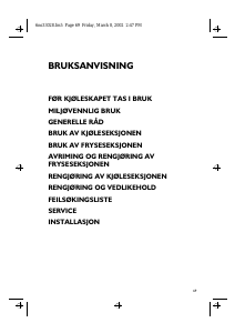 Bruksanvisning Bauknecht KDA 2800/3 Kjøle-fryseskap