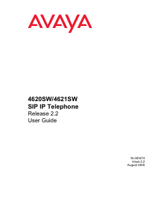 Manual Avaya 4620SW SIP IP Phone