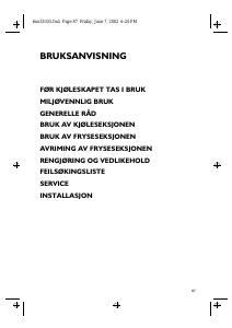 Bruksanvisning Bauknecht KGA 2502 Kjøle-fryseskap