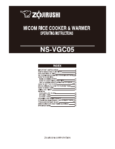 Manual Zojirushi NS-VGC05 Rice Cooker