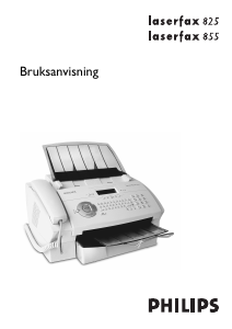 Bruksanvisning Philips Laserfax 825 Faxmaskin