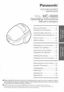Manual Panasonic MC-3900 Vacuum Cleaner