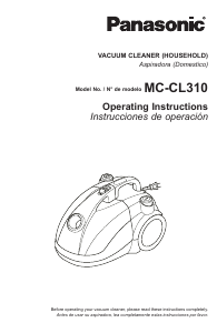 Manual de uso Panasonic MC-CL310 Aspirador
