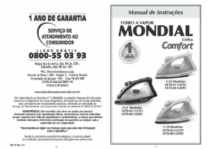 Manual Mondial F-15 Comfort Ferro