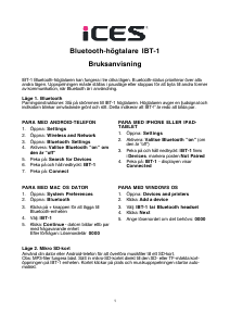 Bruksanvisning ICES IBT-1 Högtalare