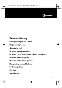 Bruksanvisning Bauknecht KGNB 3500/1 Kjøle-fryseskap