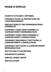 Mode d’emploi Bauknecht KVI 1944/B Réfrigérateur combiné