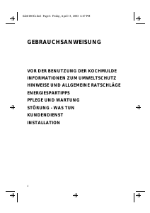 Bedienungsanleitung Bauknecht EGZ 3401-1 IN Kochfeld