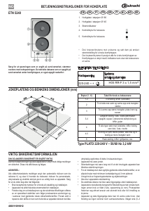 Bruksanvisning Bauknecht ETN 5240 IN Kokeplate