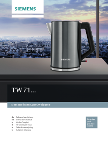 Kullanım kılavuzu Siemens TW71005 Çaydanlık