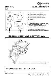 Manuale Bauknecht ETPV 8640/IN Piano cottura