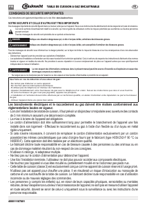 Mode d’emploi Bauknecht TGV 6745 SW Table de cuisson