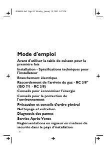 Mode d’emploi Bauknecht TGW 5500 SW Table de cuisson