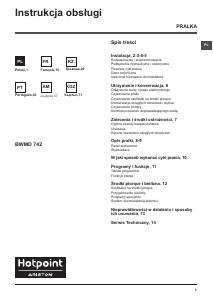 Instrukcja Hotpoint BWMD 742 (EU) Pralka