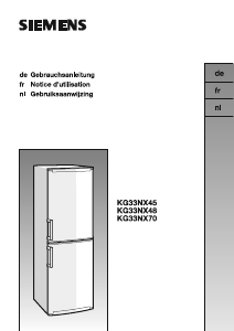 Bedienungsanleitung Siemens KG33NX70 Kühl-gefrierkombination