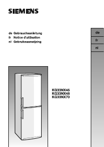 Mode d’emploi Siemens KG33NX48 Réfrigérateur combiné