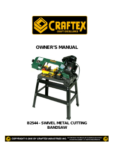 Manual Craftex B2544 Band Saw
