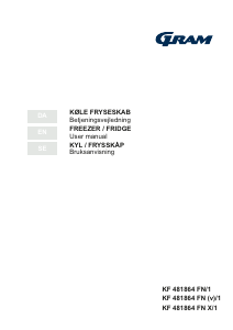 Brugsanvisning Gram KF 481864 FN X/1 Køle-fryseskab