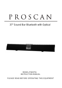 Manual Proscan PSB3751 Speaker