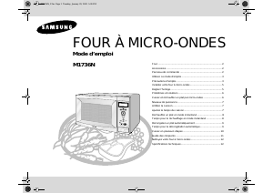 Mode d’emploi Samsung M1736N Micro-onde