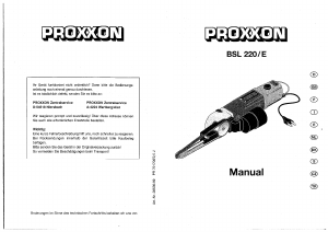 Bedienungsanleitung Proxxon BSL 220/E Bandschleifer