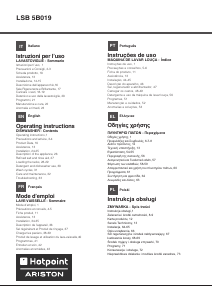 Manual Hotpoint LSB 5B019 X EU Dishwasher