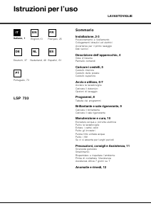 Manuale Hotpoint LSP 733A X Lavastoviglie